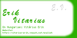 erik vitarius business card