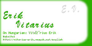 erik vitarius business card